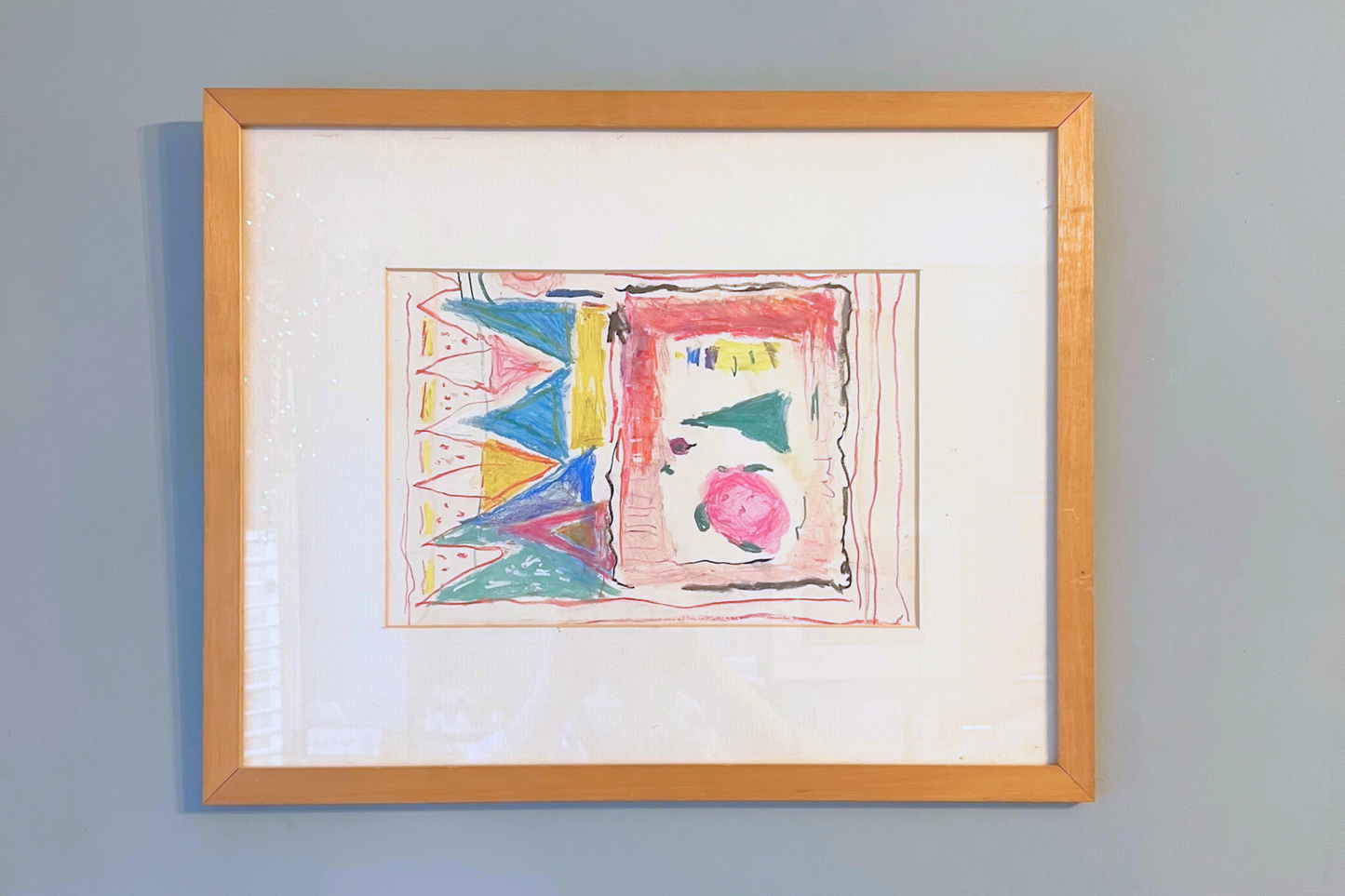 Geometric abstract, Helen Kedgley (b. 1948), New Zealand, gouache & pastel
