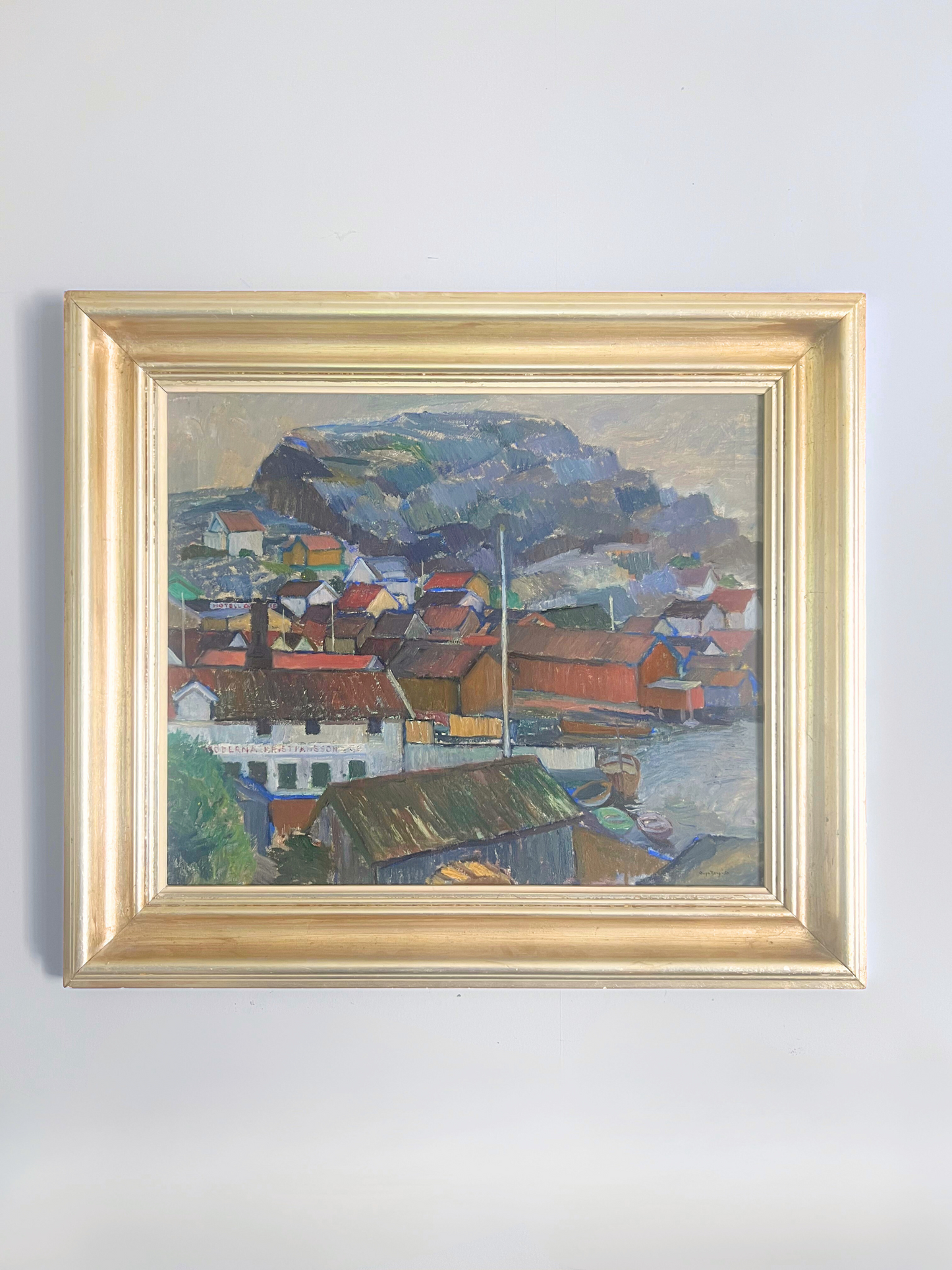 Islet Harbour, Inga Berg (1912–1995), Swedish, oil on canvas, 1950