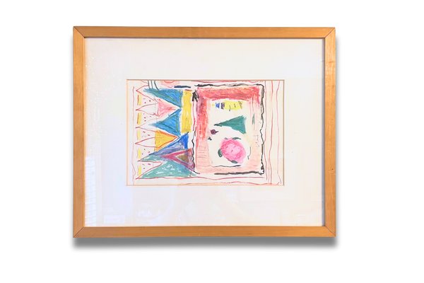 Geometric abstract, Helen Kedgley (b. 1948), New Zealand, gouache & pastel