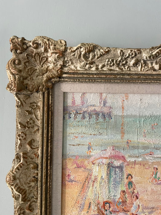 Beach Scene, Maurice Blockley, British, oil on board