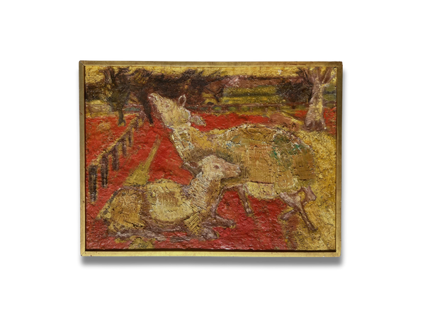 Two Sheep, Renato Bussi (1926–1999), Italian, oil on canvas