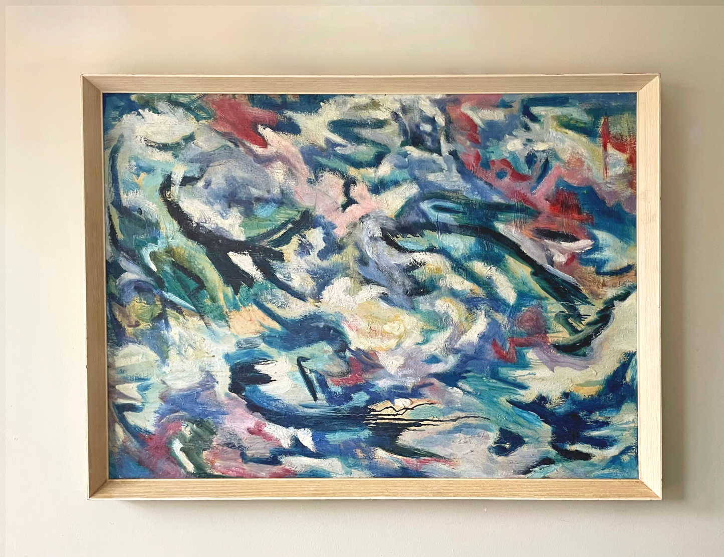 Abstract in Blue, British (circa 1950), oil on canvas