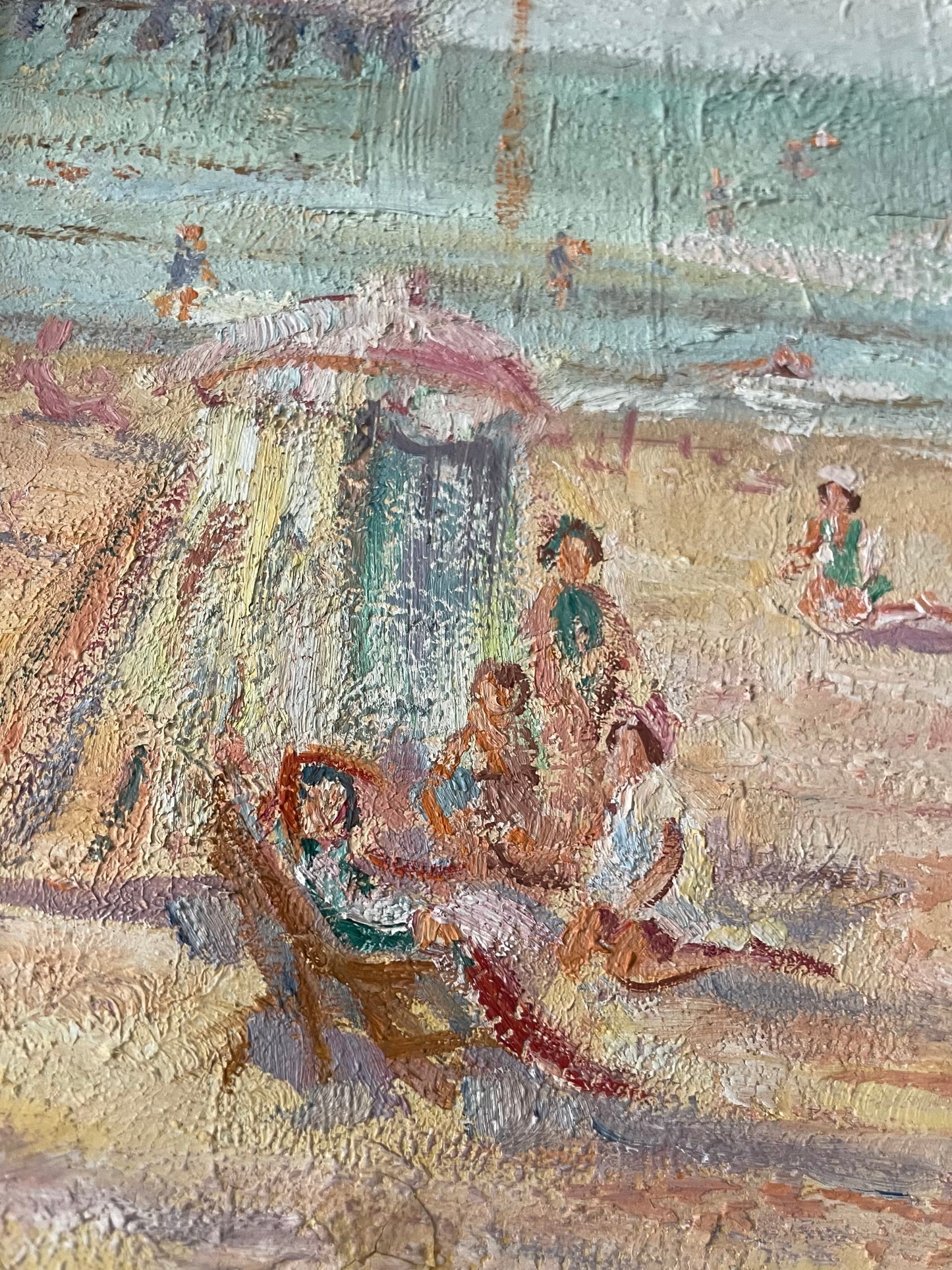 Beach Scene, Maurice Blockley, British, oil on board