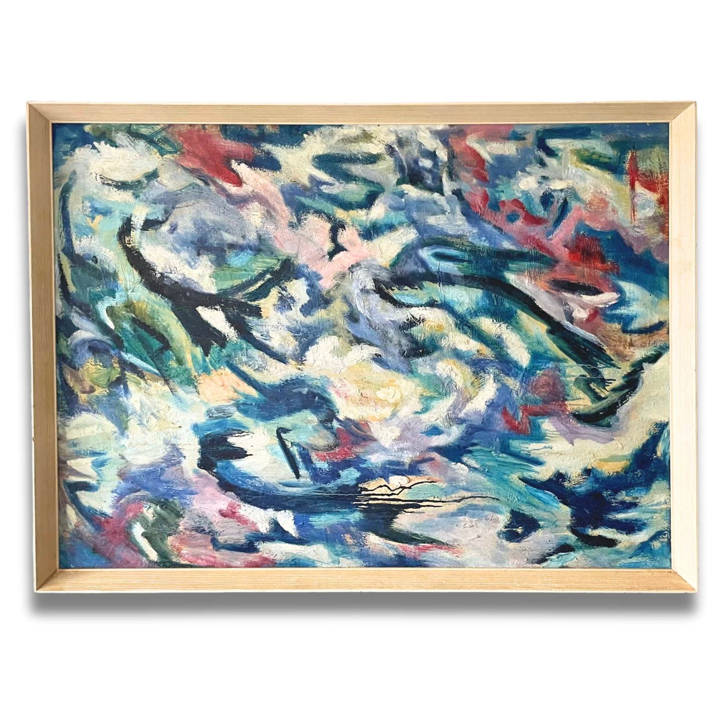 Abstract in Blue, British (circa 1950), oil on canvas