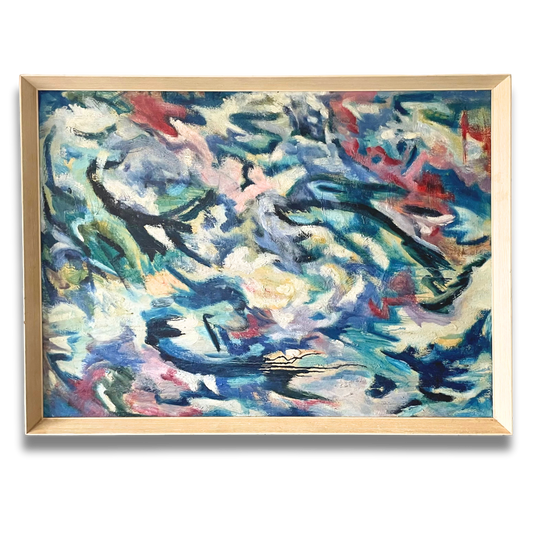 Abstract in Blue, British (circa 1950), oil on canvas