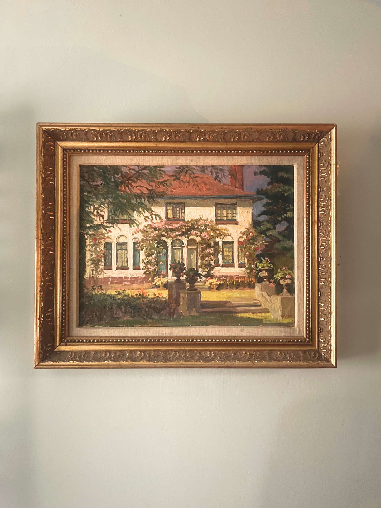 Garden House, Tessa Spencer Pryse RBA, British, oil on canvas