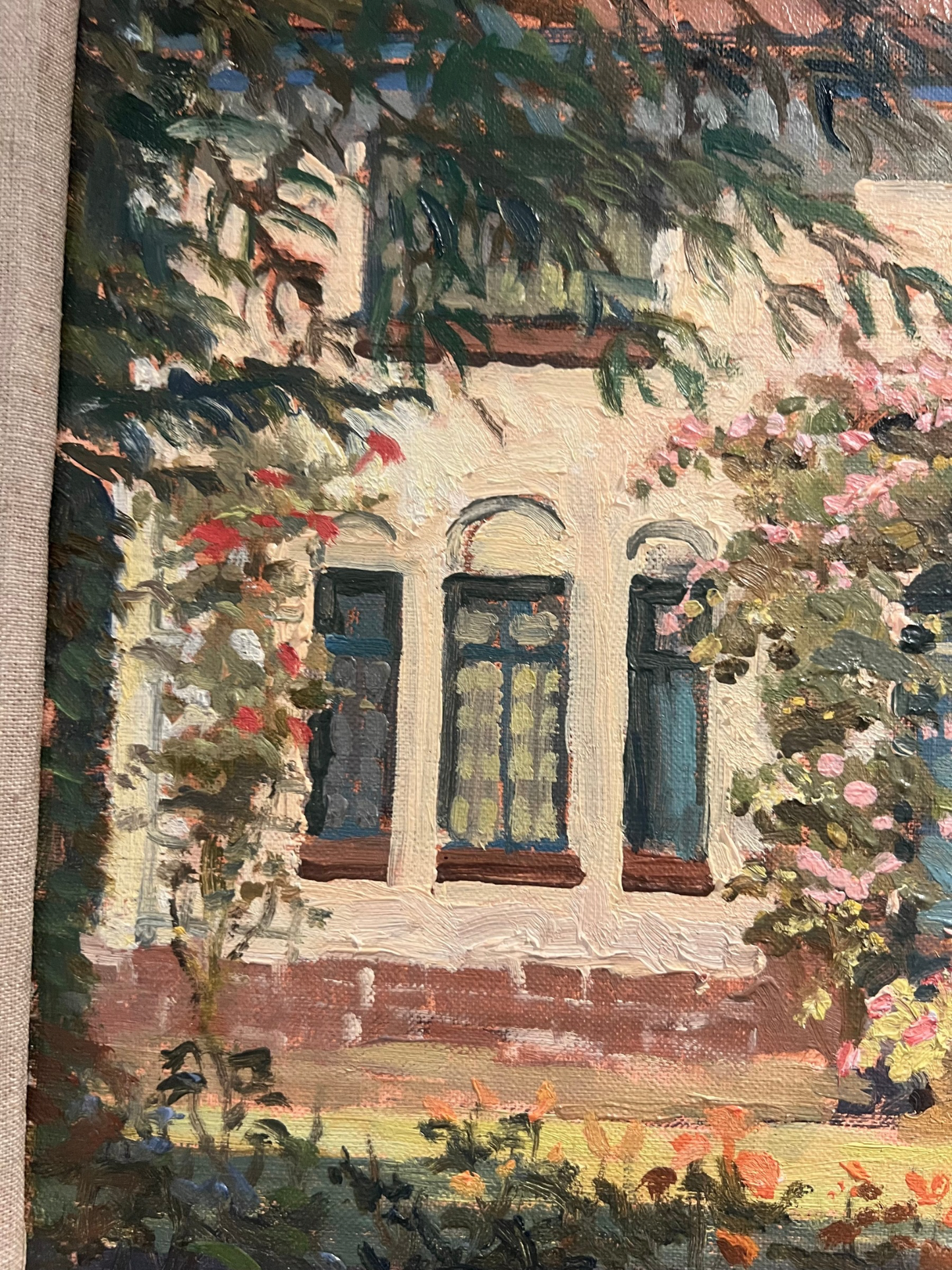 Garden House, Tessa Spencer Pryse RBA, British, oil on canvas